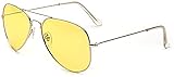 ALWAYSUV Nachtsicht Polarisierte Gelbe Vintage Stilvolle Sonnenbrille zum Fahren