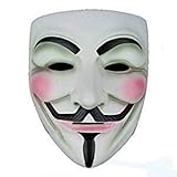 OUTLETISSIMO Mask V for Vendetta weiß für Karneval Halloween Anonymus