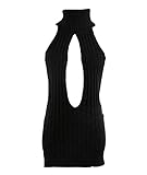 YUANMO Damen Sexy Backless Hollow Out One-Piece Pullover Anime Cosplay Jungfrau Killer Pullover Einteilige Bikini Knit Tank Top Weste (Schwarz, One Size)