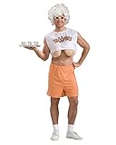Sexy Hupen Helga Servicegirl Kellnerin mit Hänge-Titten Kostüm für Herren