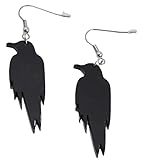 Halloween Ohrringe Dunkel Modeschmuck Hexe Schwarz Fledermäuse Geist Totenkopf Kürbis Party Gothic Edelstahl (Raben)