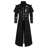 für Herren Retro Renaissance Gothic Viktorianische Steampunk Frack Jacke, Mittelalter viktorianisch bestickte Smoking-Uniform