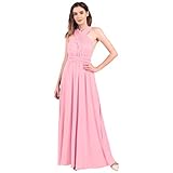 FYMNSI Damen Multiway Lange Abendkleid Hochzeit Brautjungfernkleid Bodenlang Partykleid Cocktailkleid Cabrio Wickelkleid V-Ausschnitt Festlich Kleid Rückenfrei Neckholder Maxikleid Sommer Strandkleid