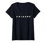 Friends Logo White T-Shirt mit V-Ausschnitt