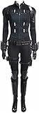 Damen Yelena Belova Kostüm Jacke Weste Schwarz Agent Soldat Natasha Romanoff Leder Cosplay Outfit Halloween Widow Cosplay Outfits Jumpsuit (S, Stil 1)