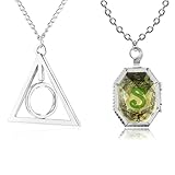 YouU 22 Stück Time Turner Dreieck Halskette Medaillon Horkrux Halskette Harry Sticker Set für Fans Cosplay Modeschmuck