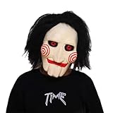 Applysu Saw Jigsaw Maske Halloween Scary Jigsaw Kostüm Requisiten Erwachsene Vollkopf Latex Maske für Weihnachten Karneval Cosplay Party