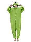SMITHROAD Jumpsuit Tier Karton Fasching Halloween Kostüm Sleepsuit Cosplay Fleece-Overall Pyjama Schlafanzug Erwachsene Unisex Nachtwäsche Monster L