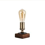 OuXean Vintage Tischlampe, Industrielles Holz-Nachtlicht, Steampunk-Schreibtischlampe, E27-Lampe für Schlafzimmer Wohnzimmer Zuhause Kunstausstellung Café Bar Studio, antikes Dekor, keine Glühbirne