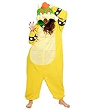 Bowser Onesie Mario Bros Kigurumi Einteiler Onesie Kostüm Jumpsuit | SAZAC Kigurumi | für Kinder und Erwachsene | One Size Fits All (155 – 180 cm)