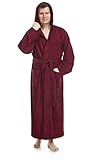 Arus Bademantel-Pacific für Herren mit Kapuze, knöchellang, Herrengröße: XXL Lang, Unisexgröße: XXL-3XL Lang, Farbe: Bordeaux