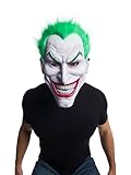 Rubie‘s Official DC Comic Joker-Maske für Erwachsene mit Haar, der Batman-Superschurke, Einheitsgröße Halloween