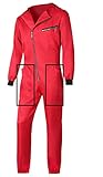 Seawhisper Haus Jumpsuit des Geldes Kostüm Bankräuber Overall Dieb Herren Roter Arbeitsanzug Karnevalskostüme Faschingskostüme Rot