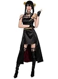 OSIAS Spy Family Yor Cosplay Outfit Yor Forger Yor Briar Thorn Princess Kostüm Kleid (XXL)