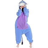 Kitimi Onesie Kostüm Schlafanzug Jumpsuit Erwachsene mit Kapuze, Tier Pyjama Schlafoverall Kleidung Outfit Fleece Sleepwear Overall für Damen Herren Cosplay Verkleidung Karneval Party Halloween Kostüm