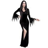 Spooktacular Creations Erwachsene Frauen Schwarz Bodenlanges Gothic Kleid für Halloween