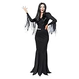 Amscan - Kostüm Morticia, die Addams Family, Wednesday, Horror, Halloween, Karneval