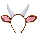 Amosfun Ziegenohren Stirnband Tier Ohr Zubehör Kostüm Cosplay Party Favors für Kinder (Braune)