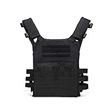 Blanketswarm Taktische Weste, verstellbare Camouflage-Kampfweste, Outdoor-Cs-Feldspiel, modulare Angriffsweste, Kampftraining, Erwachsene, Schwarz