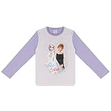 Eiskönigin Anna und ELSA Langarmshirt Pullover Shirt mit Motiv (DE/NL/SE/PL, Numerisch, 122, Regular, Flieder)