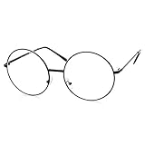 TRIXES Brille mit Rundgläsern in Kupfer - Beatles Retro Sechziger Jahre Stil Klarglas Gläser - Runde Brille als Kostümergänzung Cosplay Retro-Partys Geek Gläser Zubehör - Klassische Vintag
