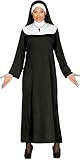 FIESTAS GUIRCA | Nonne Kostüm für Damen (42-44/L) - Kleid und Haube - Religiöse Kostüme für Halloween, Karneval und Kostümpartys - Ideal für Erwachsene - Schwarz und Weiß