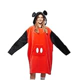 Disney Home Minnie Mouse- Übergroße Hoodie Sweatshirt Decke mit Kapuze für Damen und Herren -Minnie Maus Oversized Sherpa Fleece Kapuzenpullover- 70x102 cm