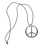 Oblique Unique Hippie Peace Kette 60er 70er Jahre Flower Power Halskette Kostüm Accessoire Schmuck für Fasching Karneval Motto Party Feier