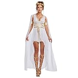 Halloween-Kostüm Klassische Griechische Mysteriöse Kostüme Göttin Kostüme Schwarzes sexy kurzes Kleid Vintage Mittelalterliche Prinzessin Kostüm Legendärer Charakter Cosplay Kostüme (White, S)