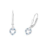 Prinzessin Lillifee Ohrhänger 925 Sterling Silber Mädchen Kinder Ohrschmuck, mit Zirkonia synth., 2,1 cm, Silber, Herz, Kommt in Schmuck Geschenk Box, 2036434