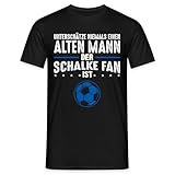 Spreadshirt Schalke Fan Alter Mann Fußball Geschenk Gelsenkirchen Männer T-Shirt, XXL, Schwarz