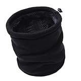 CBValleyol Winter Halsschlauch Herren Ski, Halswärmer Halstuch Unisex Gesichtsschal Damen, Fleece Schal Schlauchtuch für Herren Gamaschenmaske Schwarz