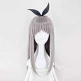 LINLINCD Cosplay wig Anime Blend S Kanzaki Hideri Grau Lange Gerade Perücke Cosplay Kostüm Frauen Hitzebeständige Kunsthaar Halloween Party Perücken