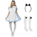Fun Shack Kostüm Alice, Wunderland Kostüm, Alice Kostüm, Alice Kostüm Damen, Halloween Kostüm Alice - S