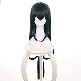 My Hero Academia Asui Tsuyu Schwarz Grün Cosplay Perücke für Männer Short Wrap Hair Cos Anime Adult Party Perücke Halloween, Weihnachten, Comic