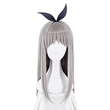 WHBHD Anime Coer Wig. Anime- Mischung S Kanzaki Hideri Grau Lange Gerade Perücke Cosplay Kostüm Frauen Hitzebeständige Haare Halloween Party Rollenspielperücken MZ-1256