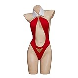 MelangCos Damen Vampirella Cosplay Einteiler Bikini Anzug Sexy Halloween Vampir Kostüm (Rot, XS)