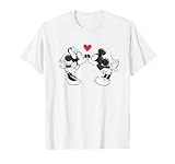 Disney Mickey Mouse and Minnie Sketch Kiss Valentine's Day T-Shirt