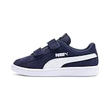 PUMA Unisex Kinder Puma Smash v2 SD V PS Niedrig, Peacoat-Puma White, 34 EU