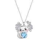 Niedliche Axolotl-Halskette für Mädchen und Jungen, Kristall-Anhänger, Halsketten, Schmuck, Geschenke für Mädchen, Tochter, Jungen, Sohn, Enkelin, Nichte, Geburtstag, Weihnachten, Abschlussgeschenk