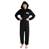 One Piece Onesie Kinder Jungen, Anime Fleece Einteiler Pyjama für Kinder 7-14 Jahre - Anime Merch, Anime Geschenke (Schwarz, 7-8 Jahre)