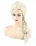LeMarnia Elsa Kostüm Perücke Damen Beige Lange Zopf Halloween Cosplay Perücke