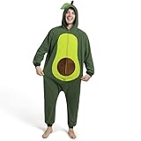 Spooktacular Creations Unisex-Erwachsene Avocado-Pyjama-Plüschkostüm mit Hut für Verkleidungspartys, Rollenspiele, Mottopartys, Halloween-Kostüm