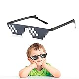 1 Stück Scherzartikel,Icrimax,Personalisierte Pixel-Sonnenbrille,Gadget,Coole Gadgets,Rave Brille,Party Brille,Lustige Sonnenbrille,für Männer Frauen Kinder Foto Requisiten Party Dekoration(Schwarz)