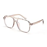 FEISEDY Retro 70er 80er Blaulichtfilter Brille Damen Ohne Stärke Herren Computerbrille mit Blue Light Blocking Glasses PC Gaming Brillen B2866