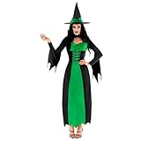 Morph Grünes Halloween Kostüm Damen, Gruselig Hexe Halloween Kostüm Damen, Hexe Kleid Halloween, Kostüm Damen Sexy Hexe Halloween, Hexe Kostüm Damen Halloween, Kostüm Hexe Damen - XXL