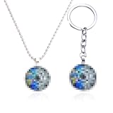 Simmpu 2PCS Mittwoch (Halsketten und Schlüsselanhänger) Mittwoch Buntes Spinnennetz Halskette Ornament Ketten Für Damen Für Geburtstag Party Dekorationen Zubehör Kostüm Accessoire
