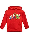 SUPER MARIO BROS Pullover | Mario und Luigi Pullover Jungen | Yoshi Hoodie Kinder Jungen | Luigi Hoodie Kinder Rot 128
