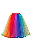 BABYONLINE D.R.E.S.S. Neu Damen Kurz Retro Rock Hohe Taille Tutu Rock Tüllrock Petticoat 50er Tutu Unterrock Tütü Crinoline Minirock Reifrock Unterrock Kleid Tüll Underskirt für Damen Karnevalspartys