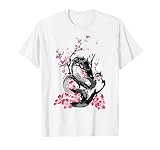 Kirschblüte Japanischer Drache Asiatischer Retro 80er Jahre Stil T-Shirt